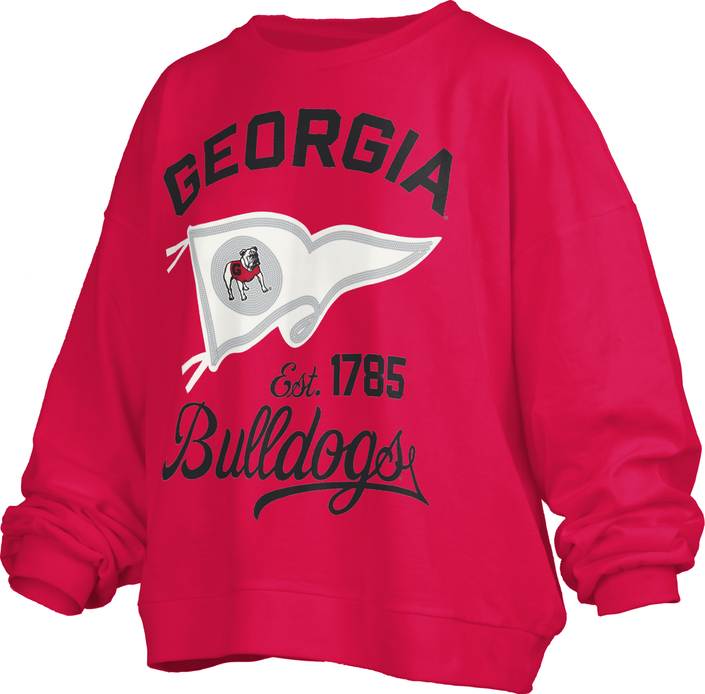Pressbox Georgia Bulldogs Old Standard Puff Pullover Red etcoutfitters
