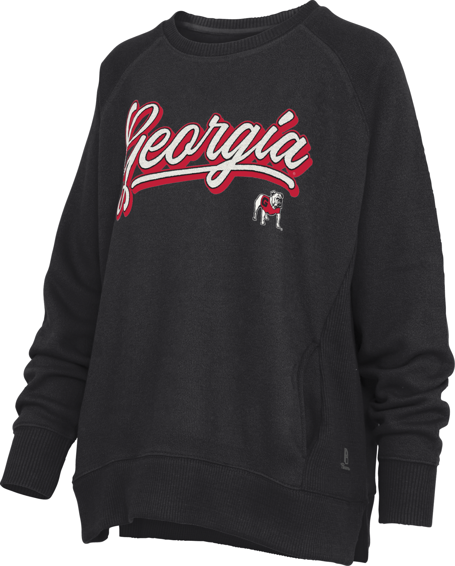 Pressbox Georgia Bulldogs Harlow Chenille Akara Sweatshirt Black