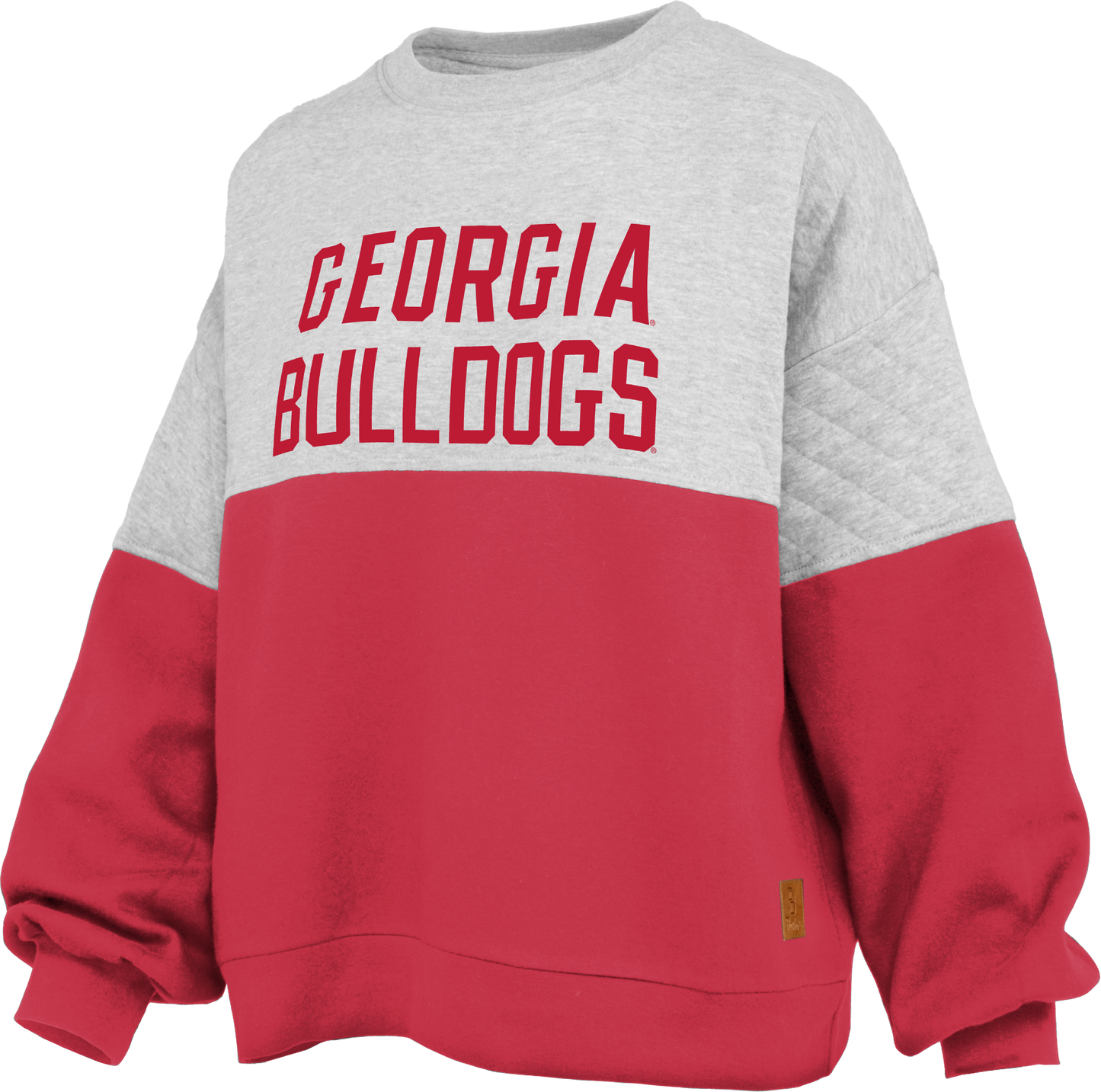 Pressbox Georgia Bulldogs Priscilla Sweatshirt Grey and Red Pressbox