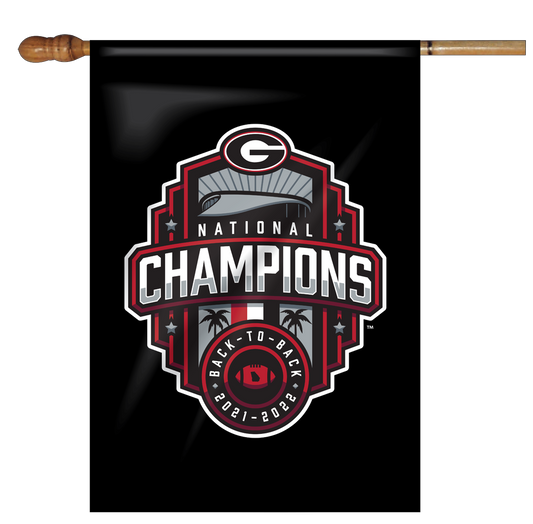 Georgia Bulldogs National Champions 22 House Flag Black Jaymac