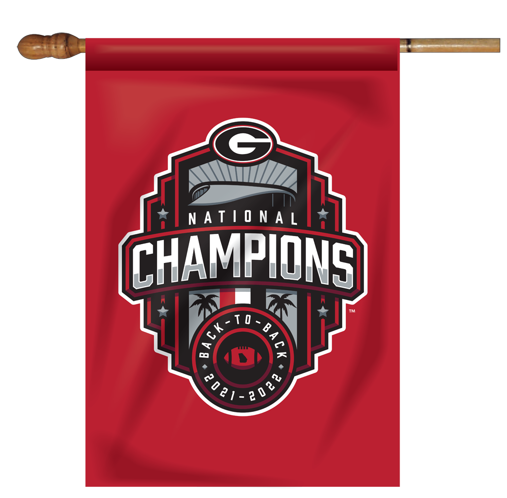 Georgia Bulldogs National Champions 22 House Flag Red