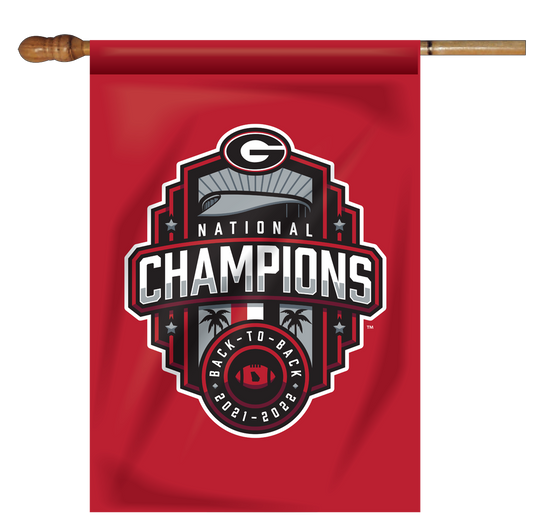 Georgia Bulldogs National Champions 22 House Flag Red