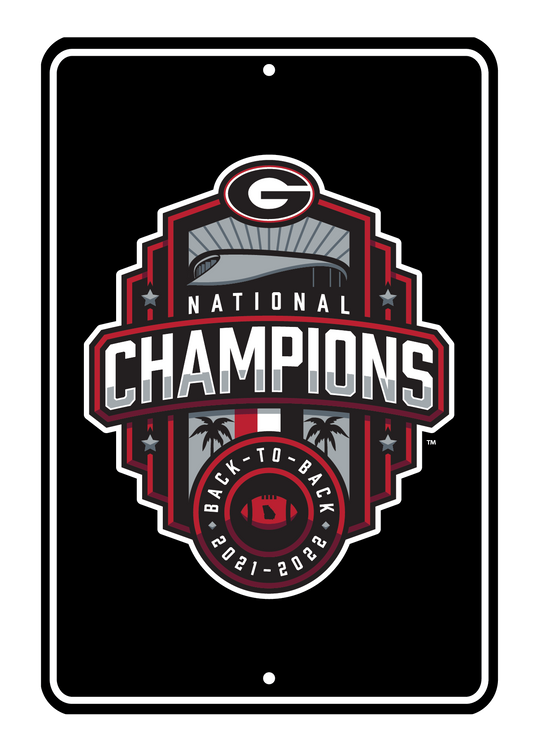 Georgia Bulldogs National Champions 22 Metal Sign Black Jaymac