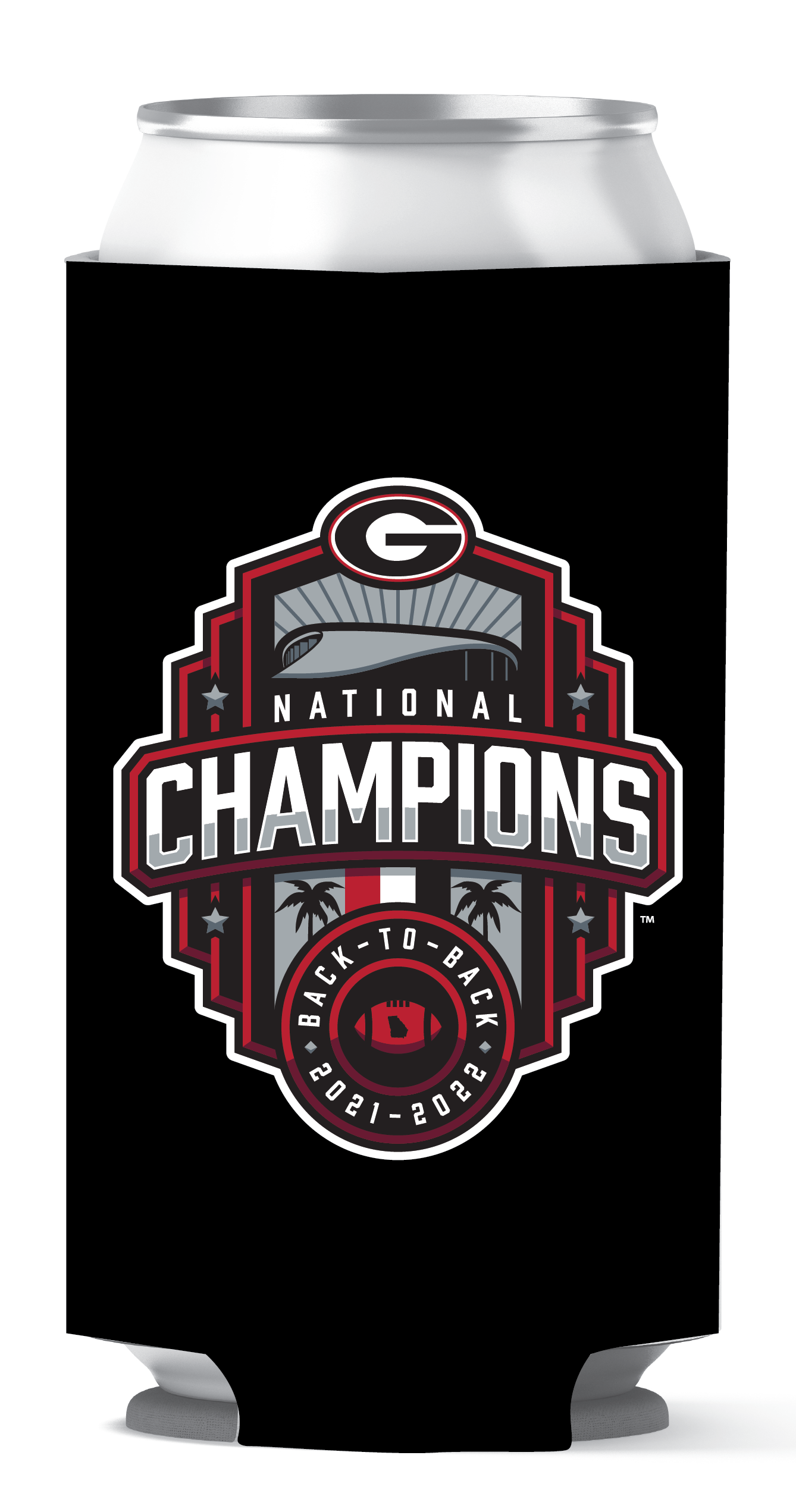 Georgia Bulldogs National Champions 22 Tall Coozie Black