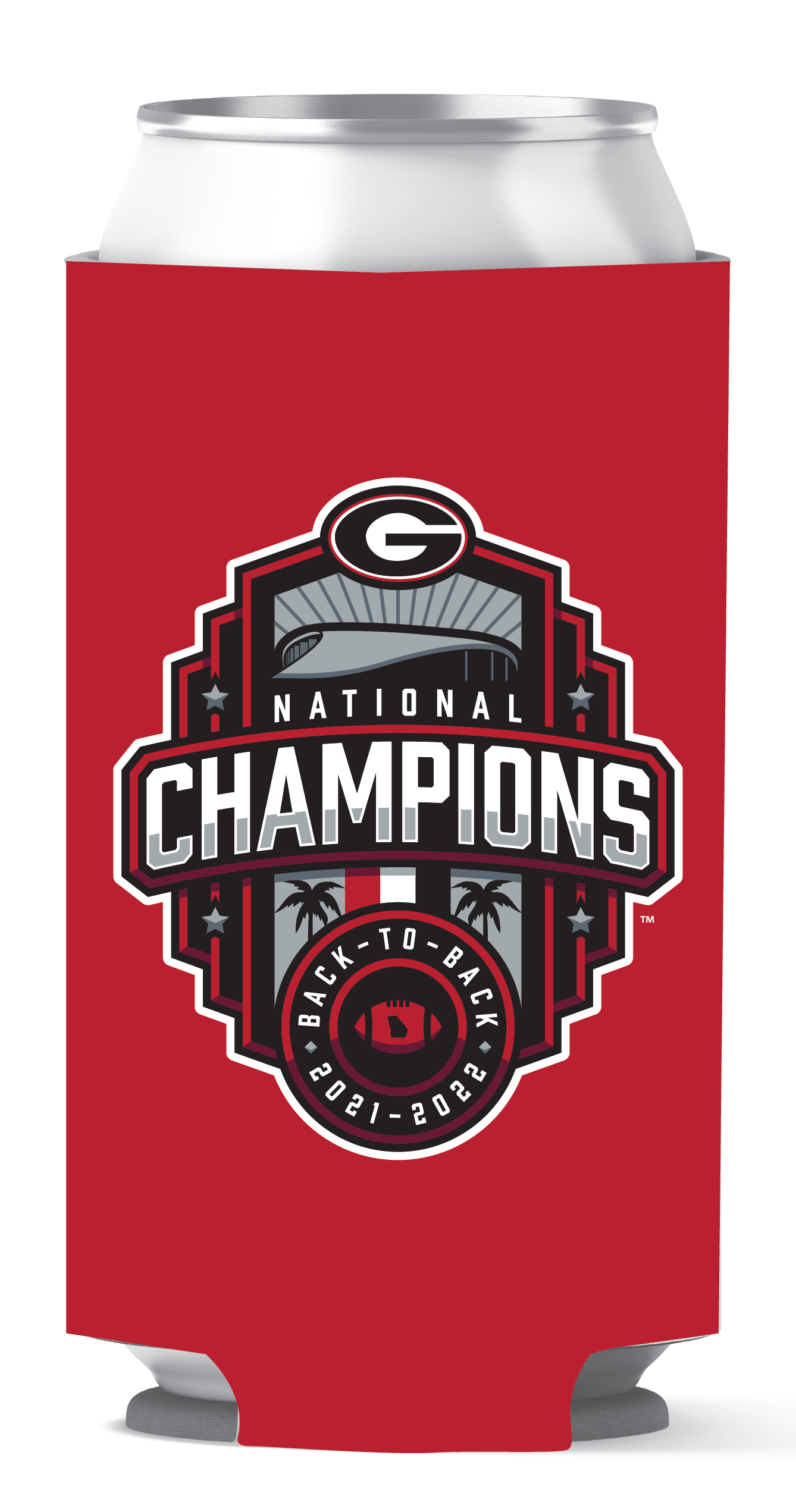 Georgia Bulldogs National Champions 22 Tall Coozie Red