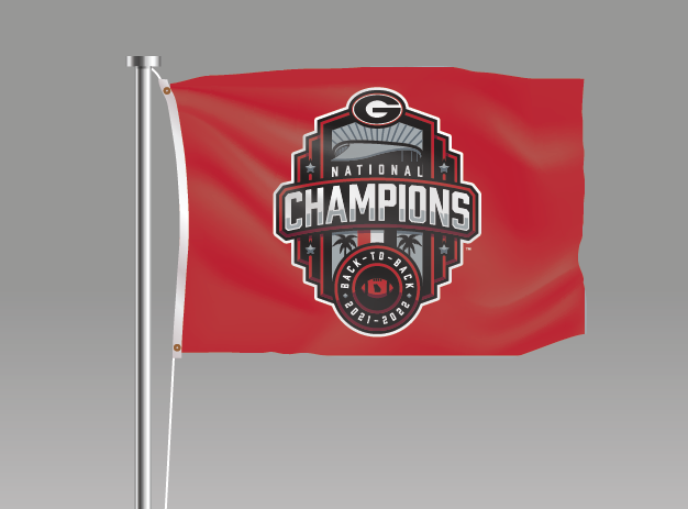 Georgia Bulldogs National Champions Tailgating Flag 28x40 Red Jaymac