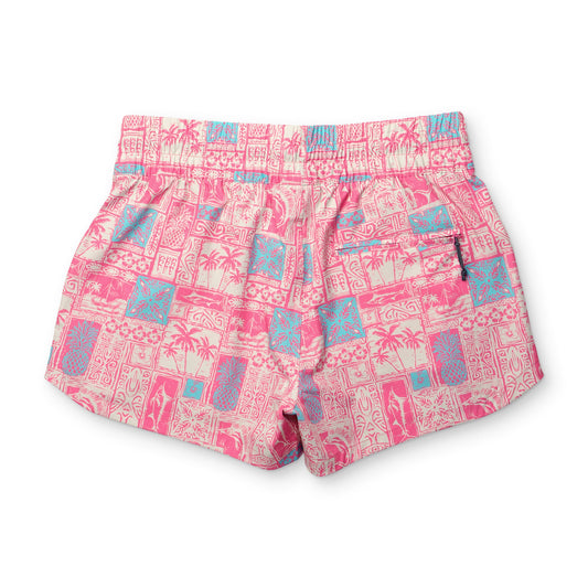 Aftco Women's Strike Swim Shorts Printed Flamingo Pink Aftco