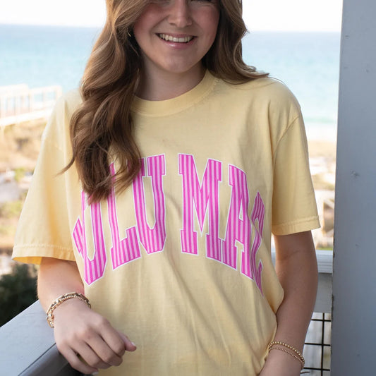 Lulu Mac Adult Yellow/Pink Comfort Colors Tee Lulu Mac