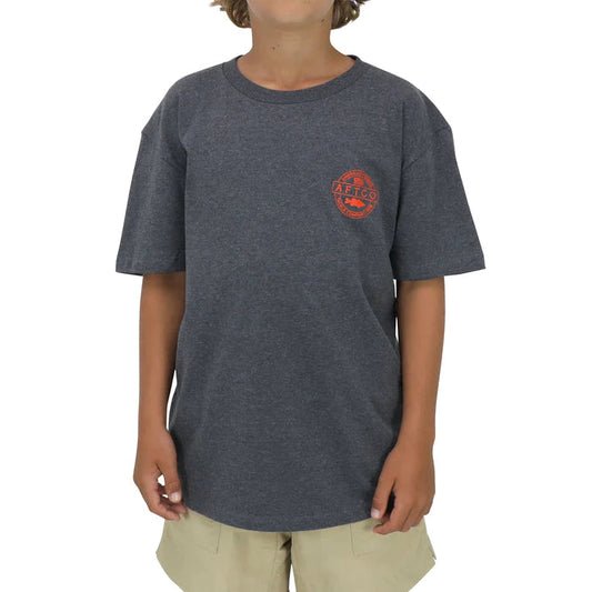 Aftco Youth Bass Patch SS T-Shirt Excalibur Heather Aftco