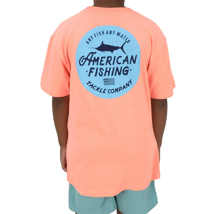 Aftco Youth Root Beer SS T-Shirt Neon Peach Heather Aftco