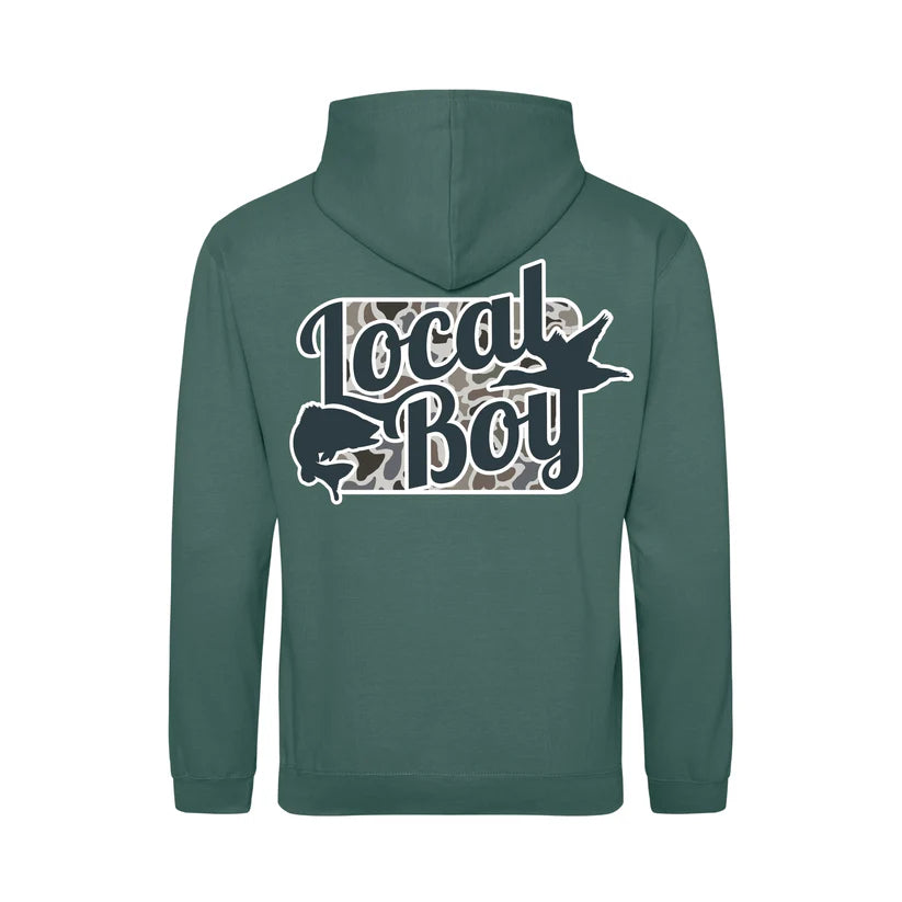 Local Boy Youth Brushwood Hoodie Open Season LCF Moss Green Local Boy Outfitters