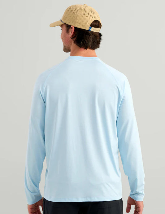 Huk Airweight Long Sleeve Crew Coastal Drift Heather Huk