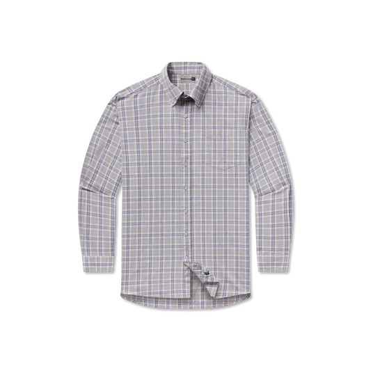 Southern Marsh Bandera Washed Plaid Dress Shirt Gray and Navy