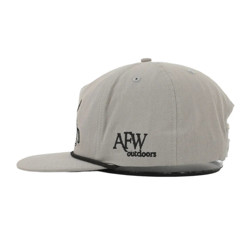 American Flyway Waterfowl Grey w Black Rope Pointer Ripstop Rope Hat AFW Outdoors