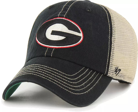 47 Brand GEORGIA BULLDOGS Black Trawler Clean Up Adjustable Hat