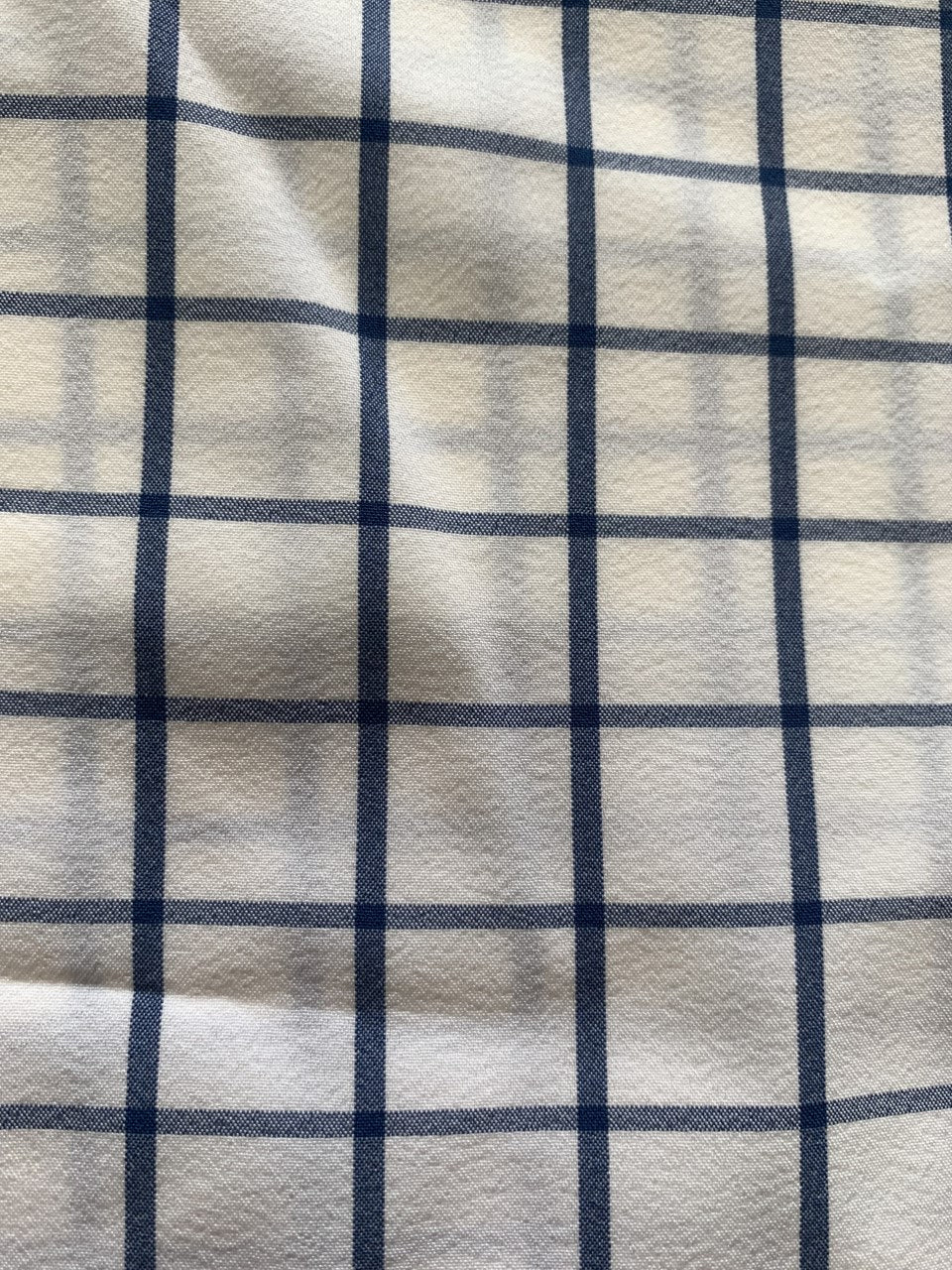 Cotton Brothers Long Sleeve Button Up White Blue Plaid Cotton Brothers