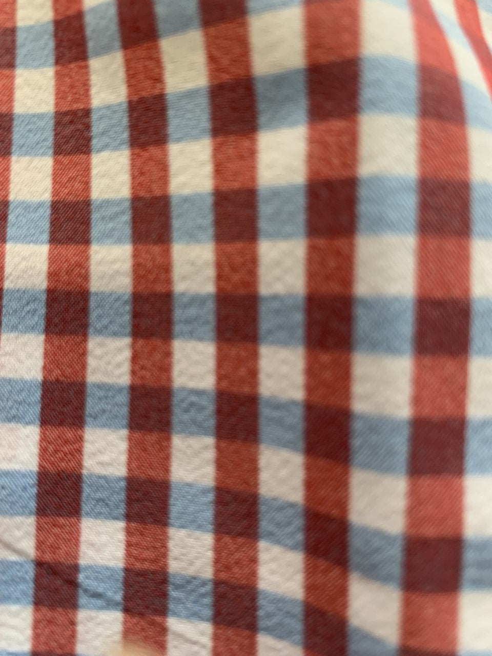 Cotton Brothers Long Sleeve Button Up Red White Blue Plaid Cotton Brothers