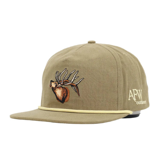 American Flyway Waterfowl Bull Elk Brown w/ Tan Rope RipStop Hat AFW Outdoors