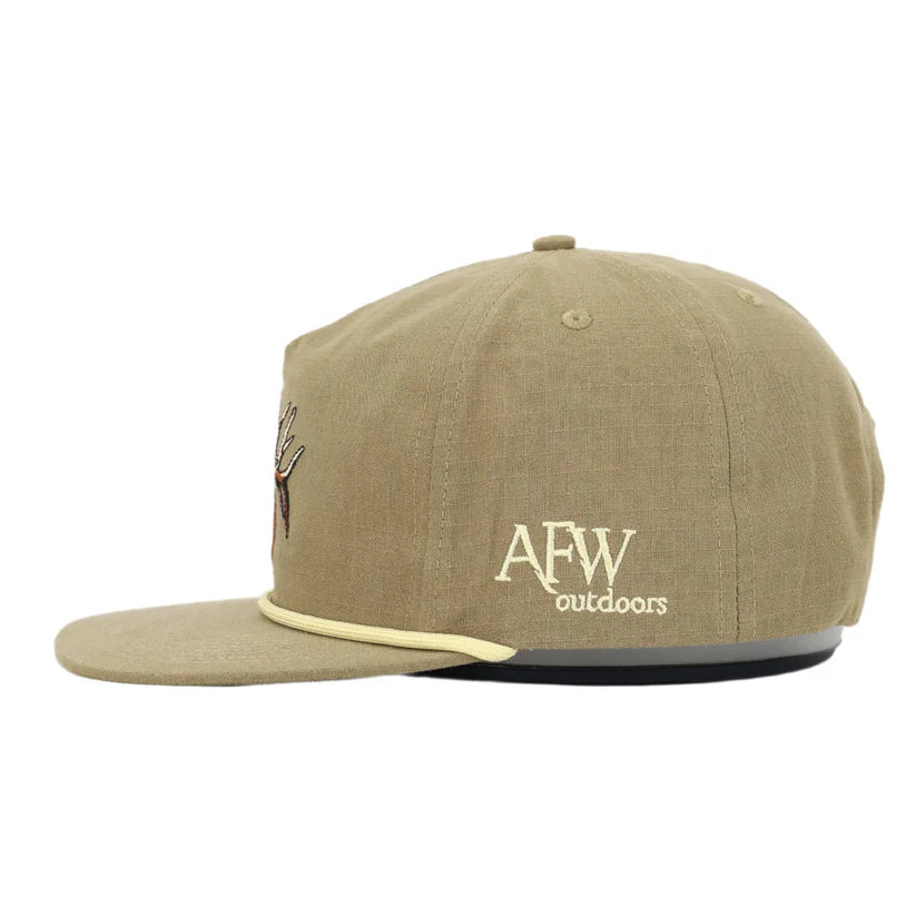American Flyway Waterfowl Bull Elk Brown w/ Tan Rope RipStop Hat AFW Outdoors