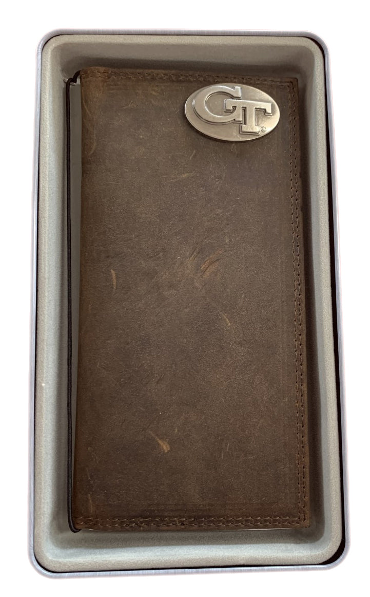 Zep-Pro Georgia Tech Yellow Jackets Leather Checkbook Wallet