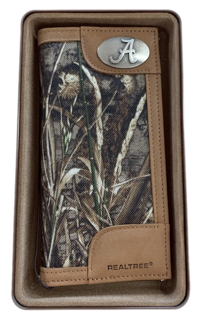 Zep-Pro Alabama Crimson Tide Leather Checkbook Wallet Camo Zep-Pro