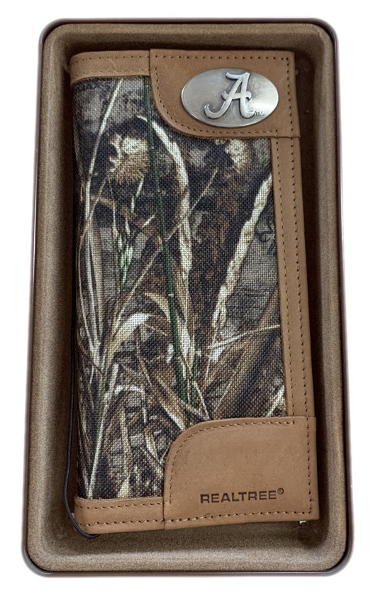 Zep-Pro Alabama Crimson Tide Leather Checkbook Wallet Camo Zep-Pro