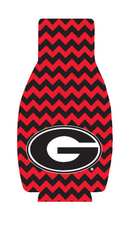 Georgia Bulldogs Bottle Coozie Chevron Red