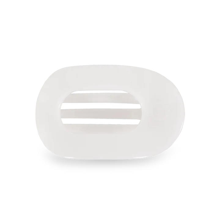 Teleties Coconut White Small Flat Round Clip Teleties
