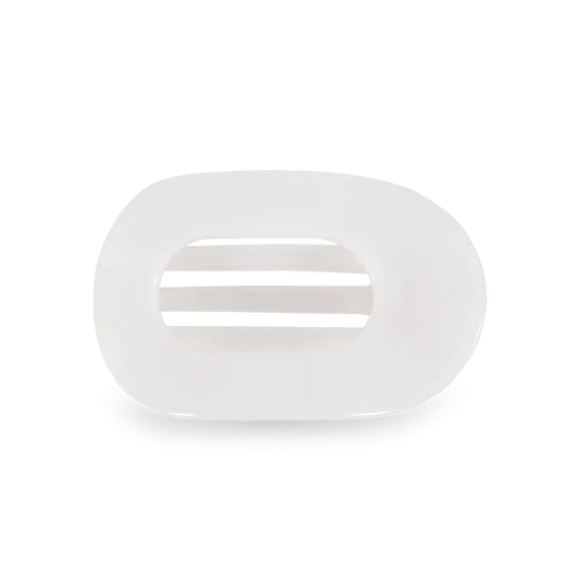 Teleties Coconut White Small Flat Round Clip Teleties