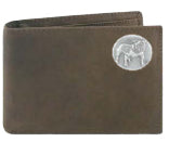 Zep-Pro Georgia Bulldogs Brown Crazy Horse Passcase Wallet - Standing Bulldog Zep-Pro