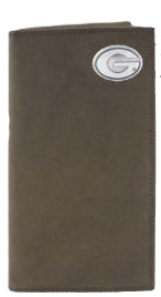 Zep-Pro Georgia Bulldogs Brown Crazy Horse Roper Wallet - Oval G Zep-Pro