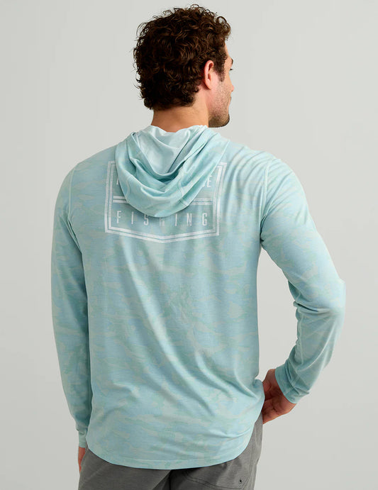 Huk Drift Printed Hoodie Heron Blue