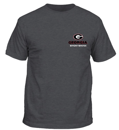 Georgia Bulldogs Dominating Deer Shirt Dark Heather New World Graphics