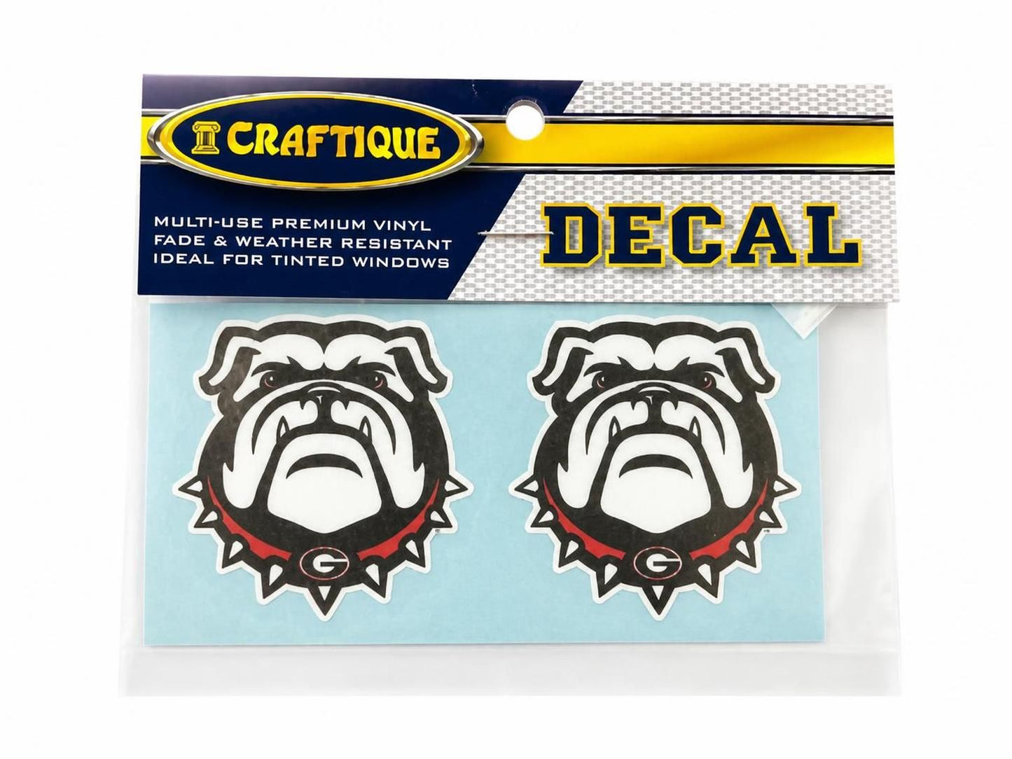 Craftique Georgia Bulldogs New Bulldog Head Decal 2-pack 2" Craftique