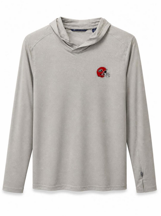 Cutter and Buck Georgia Bulldogs Coastline Epic Comfort Eco Hooded Shirt Grey Cutter & Buck