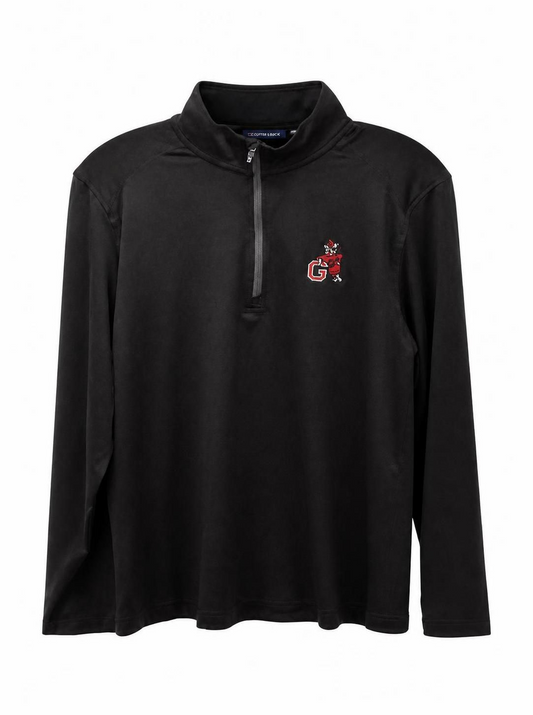 Cutter and Buck Georgia Bulldogs Adapt Eco Knit Quarter Zip Pullover Black Cutter & Buck