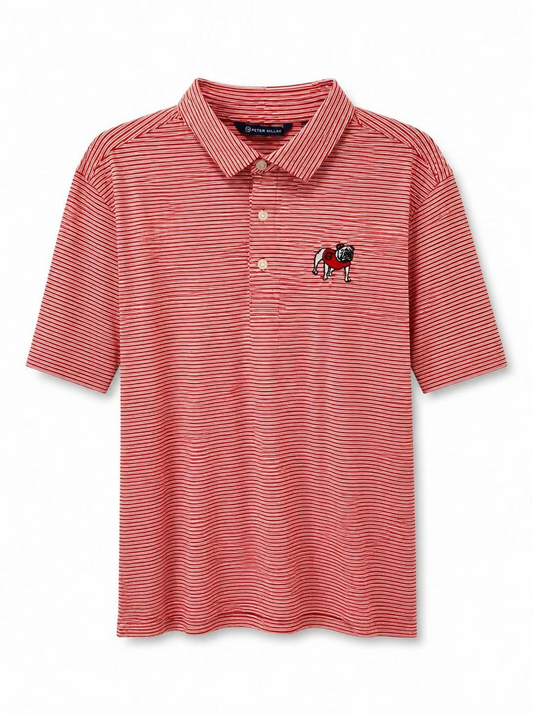 Cutter and Buck Georgia Bulldogs Forge Eco Double Stripe Recycled Polo Red/White Cutter & Buck
