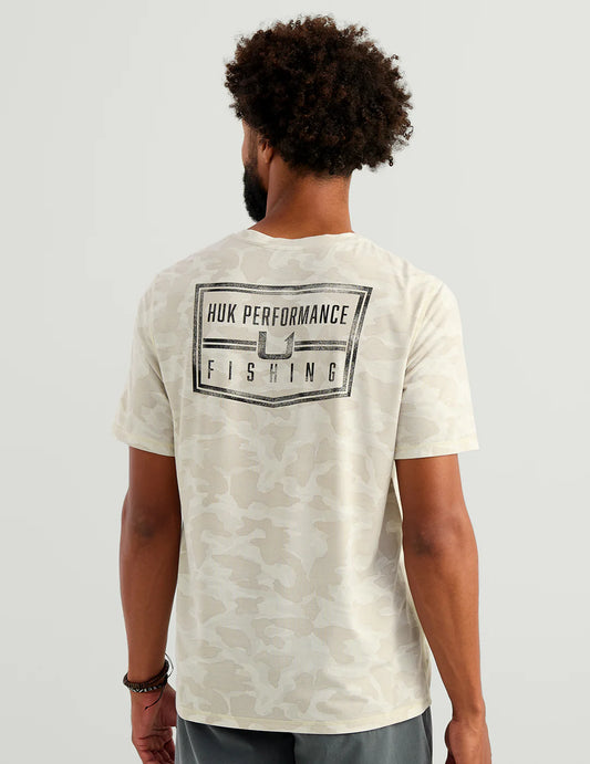 Huk Drift Short Sleeve Printed Crew Silver Birch Camo