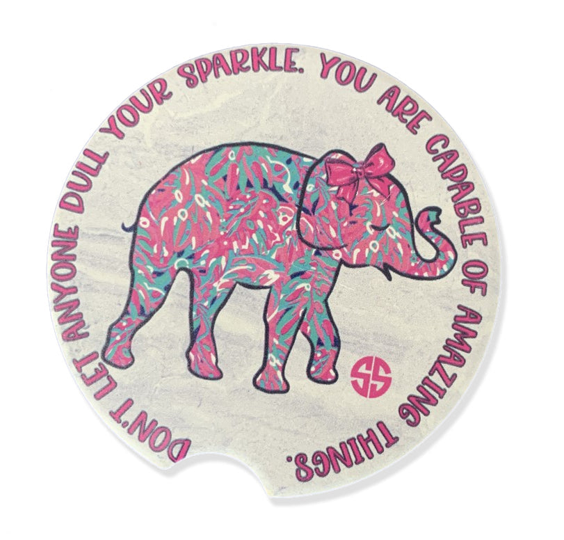 Simply Southern Sparkle Elephant Car Coaster Simply Southern