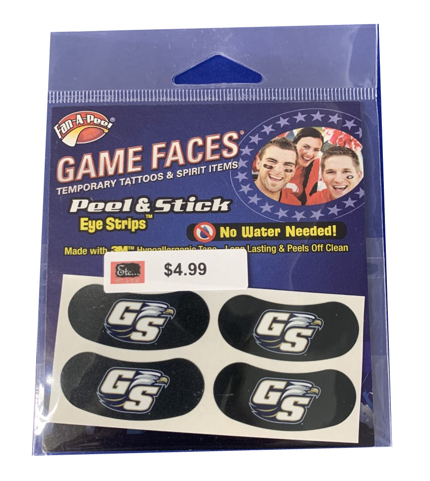 Fan-A-Peel Georgia Southern Eye Black 4 pack Face Stickers Fan-A-Peel