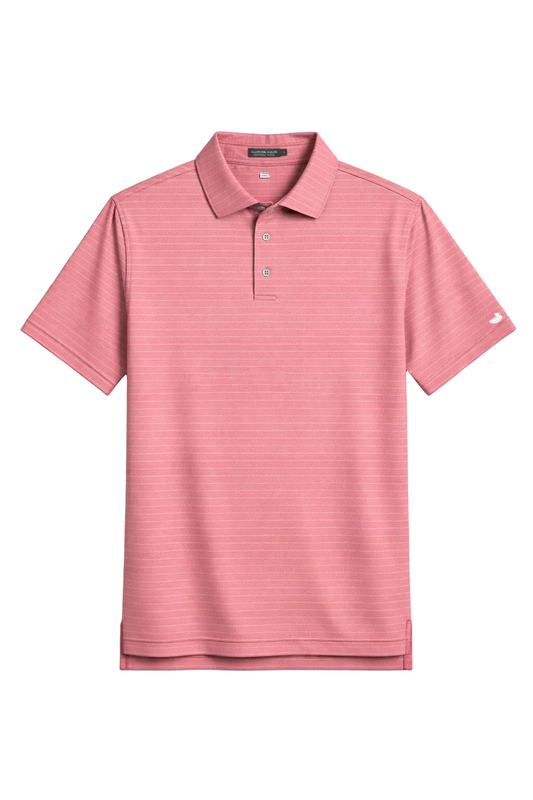 Southern Marsh Newcastle Stripe Featherlight Polo Coral Southern Marsh