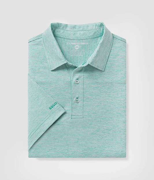Southern Shirt Co Fairway Green Heather Madison Stripe Polo Southern Shirt Co
