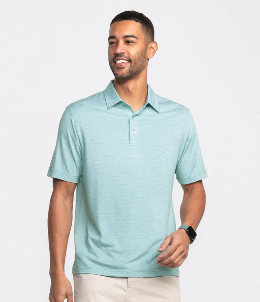 Southern Shirt Co Fairway Green Heather Madison Stripe Polo Southern Shirt Co