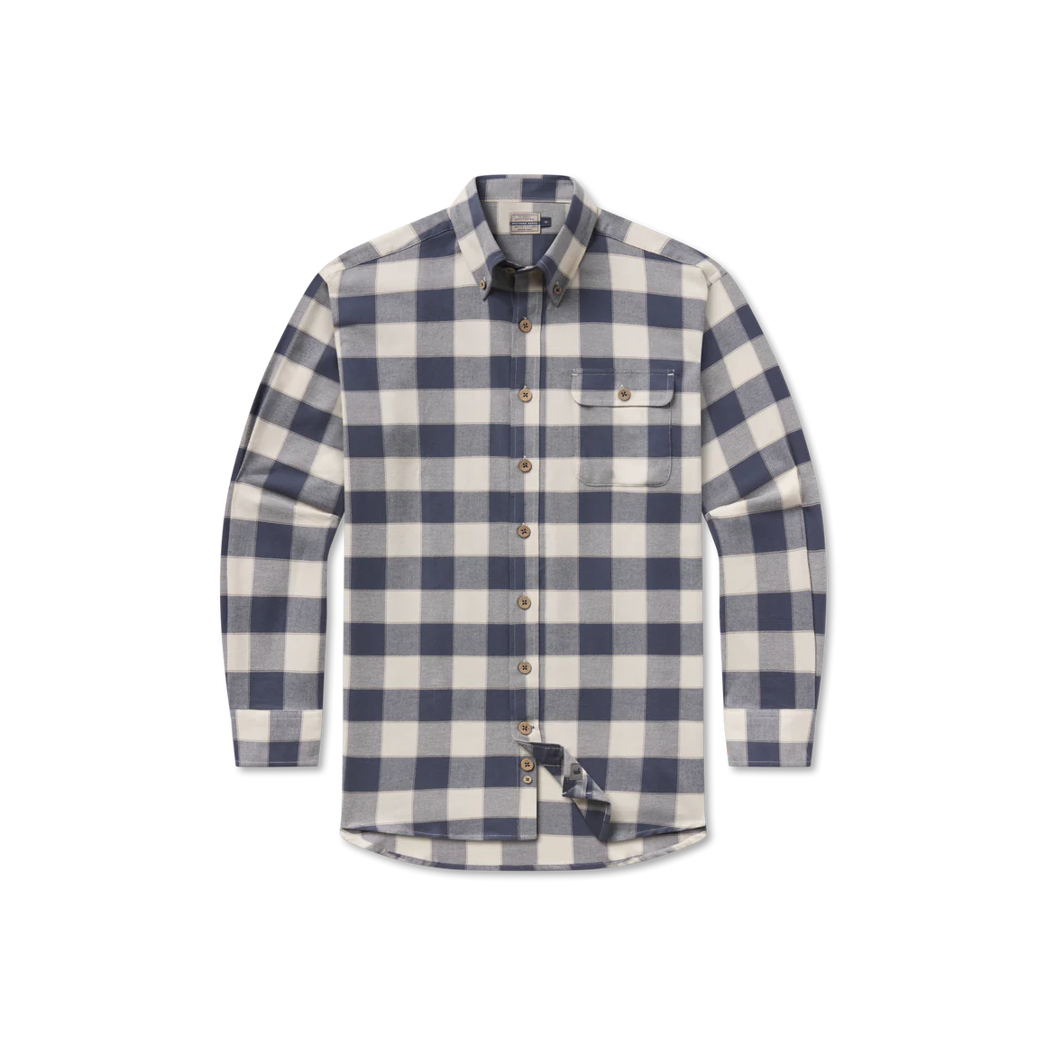 Southern Marsh Fayetteville Gingham Flannel White and Slate Southern Marsh