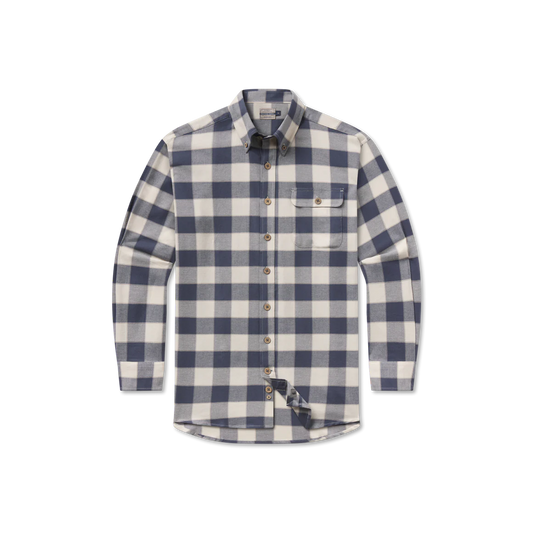 Southern Marsh Fayetteville Gingham Flannel White and Slate Southern Marsh