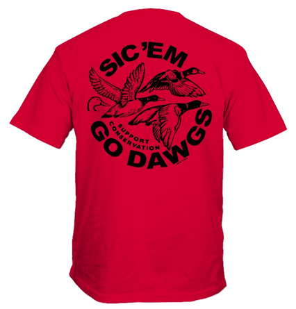 Georgia Bulldogs Ducks Unlimited Flying Ducks Red New World Graphics