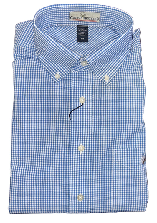 Cotton Brothers Long Sleeve Button Up Dress Shirt French Blue Cotton Brothers