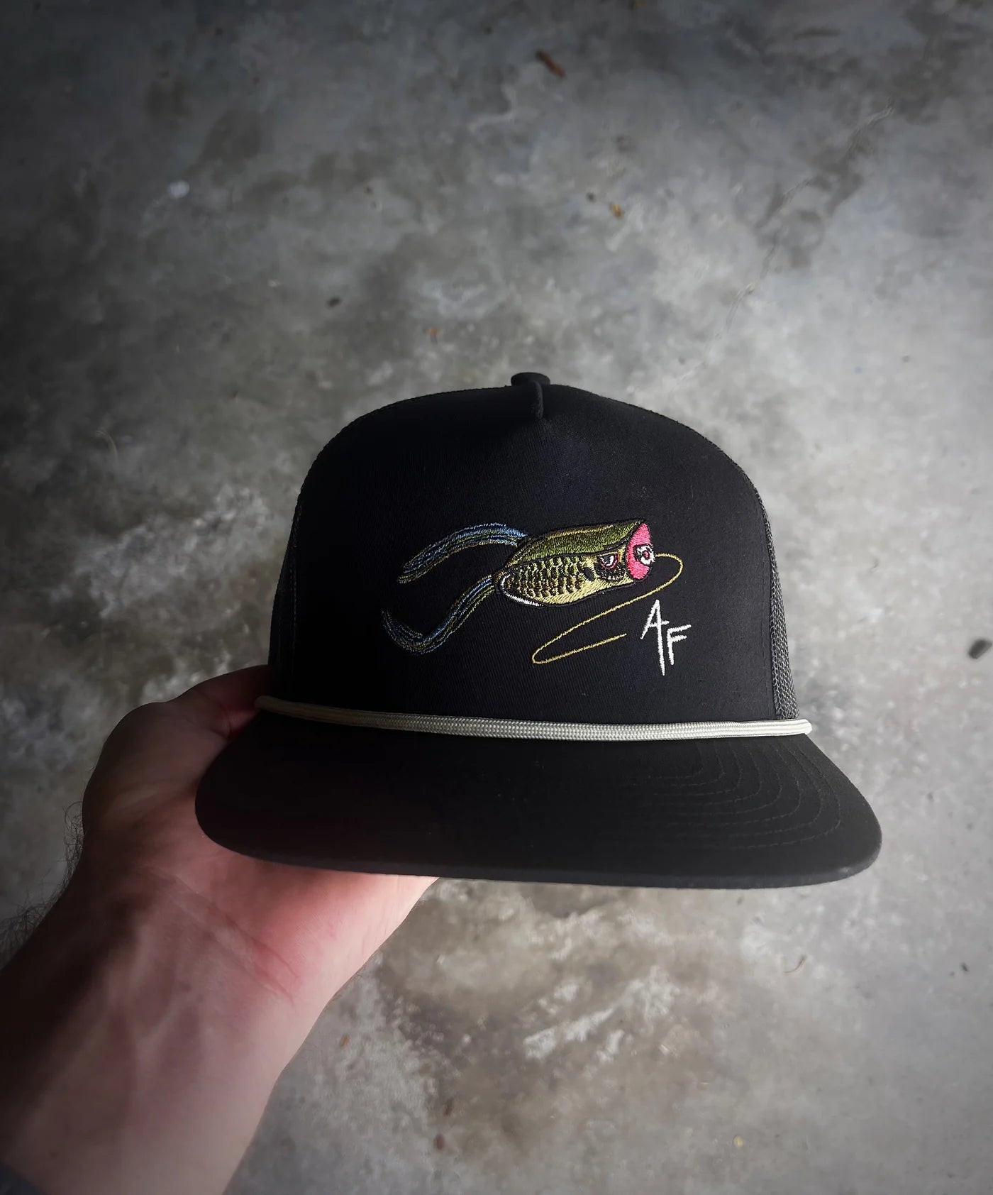 American Fetcher Frog All Black Rope Hat