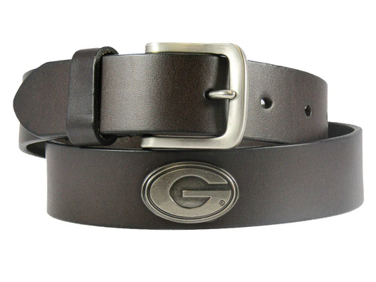 Zep-Pro Georgia Bulldogs Brown Leather Belt G Concho