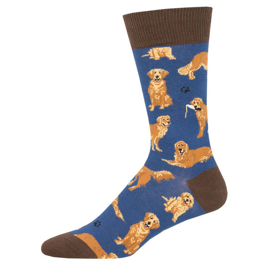 Sock Smith Golden Retrievers Blue Socks